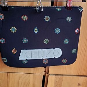 Kenzo Black Patterned Neoprene Tablet Case Or Clutch Bag